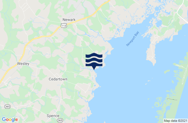 Mapa de mareas Worcester County, United States