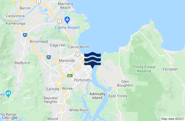Mapa de mareas Woree, Australia