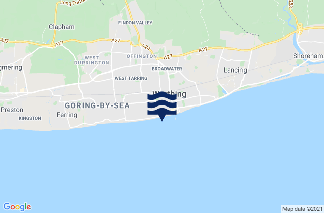 Mapa de mareas Worthing Beach, United Kingdom