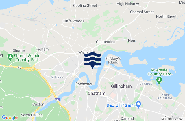Mapa de mareas Wouldham, United Kingdom