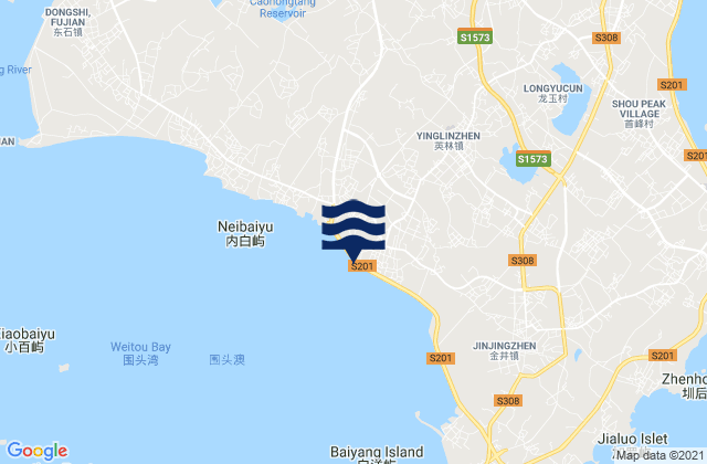 Mapa de mareas Wubao, China