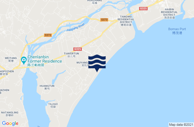 Mapa de mareas Wuyang, China