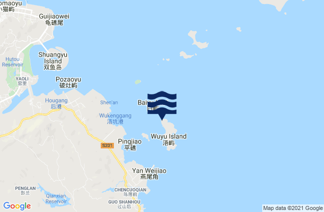 Mapa de mareas Wuyucun, China