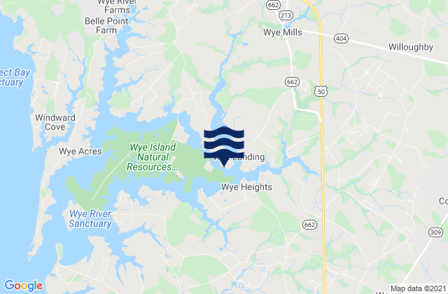 Mapa de mareas Wye Landing, United States