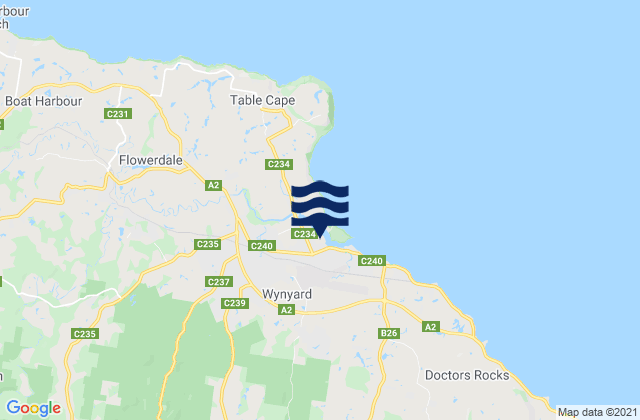 Mapa de mareas Wynyard, Australia