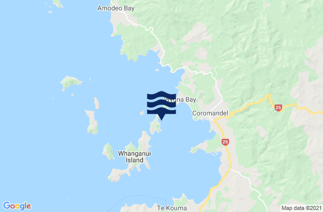 Mapa de mareas Wyuna, New Zealand