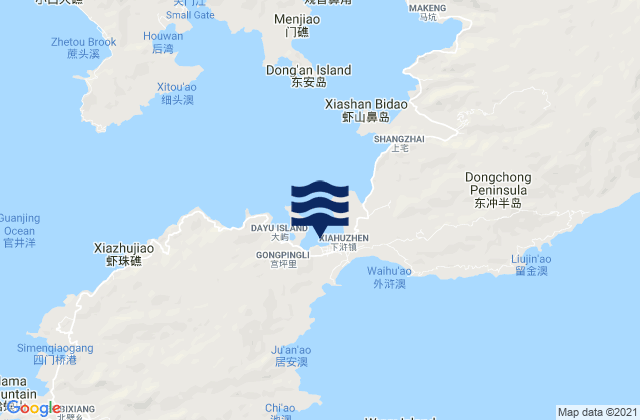 Mapa de mareas Xiahu, China