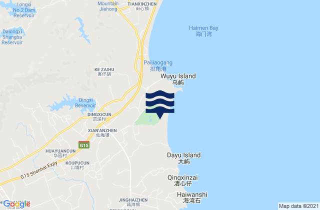 Mapa de mareas Xian’an, China