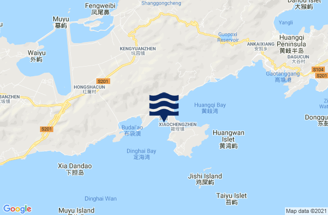 Mapa de mareas Xiaocheng, China