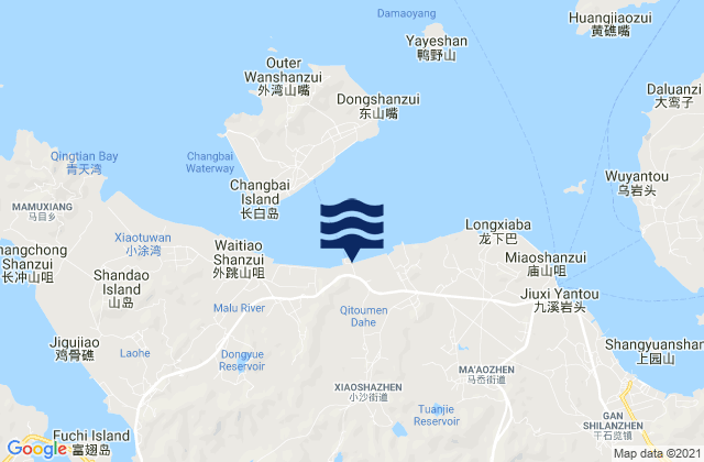 Mapa de mareas Xiaosha, China