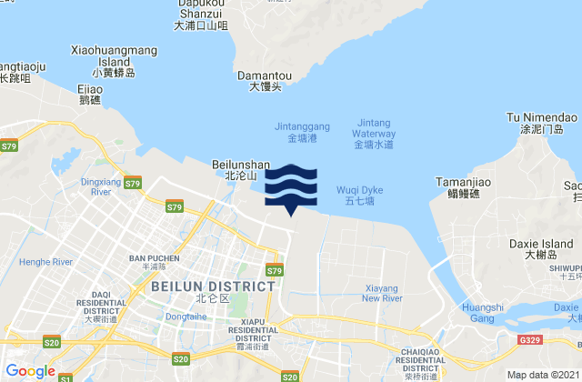Mapa de mareas Xiapu, China