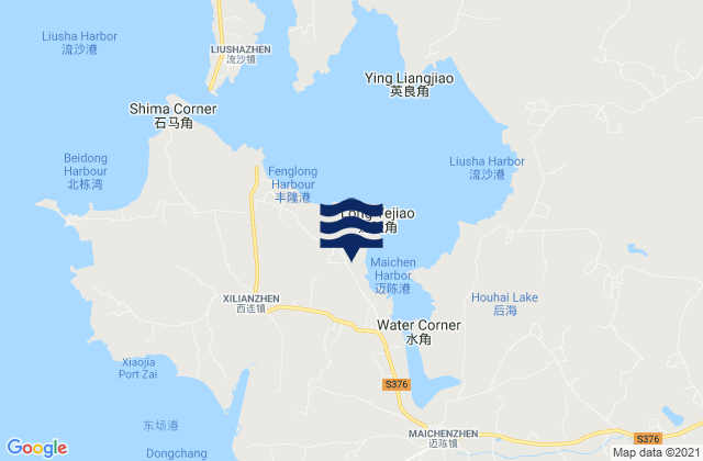 Mapa de mareas Xilian, China