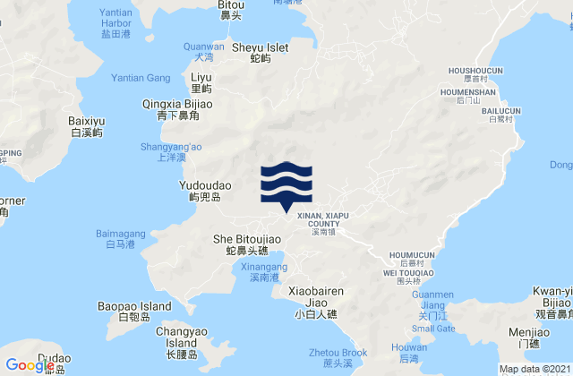 Mapa de mareas Xinan, China