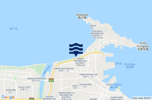 Mapa de mareas Xinfu, China