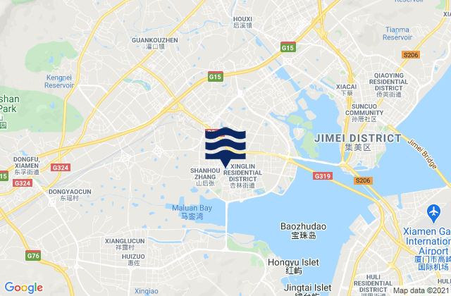 Mapa de mareas Xingbin, China