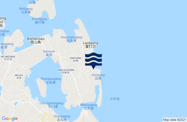 Mapa de mareas Xinliao, China