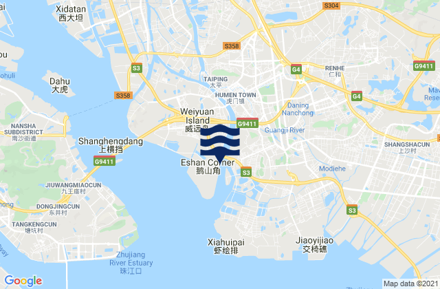 Mapa de mareas Xinwan, China