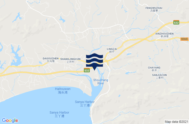 Mapa de mareas Xinzhou, China