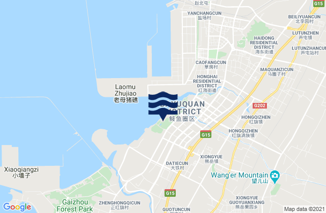 Mapa de mareas Xiongyue, China