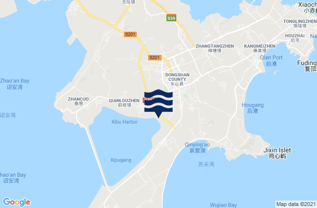 Mapa de mareas Xipu, China