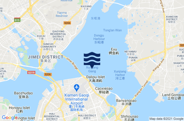 Mapa de mareas Xunjiang Gang, China