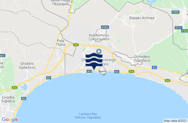 Mapa de mareas Xylotýmvou, Cyprus
