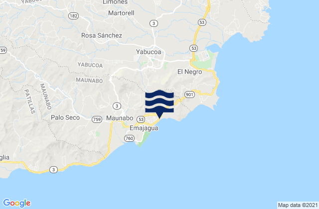 Mapa de mareas Yabucoa Barrio-Pueblo, Puerto Rico