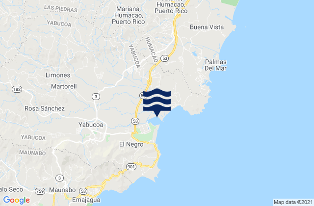 Mapa de mareas Yabucoa Harbor, Puerto Rico