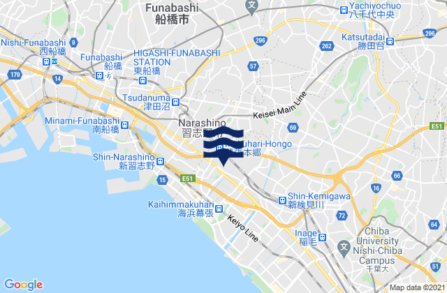 Mapa de mareas Yachiyo-shi, Japan