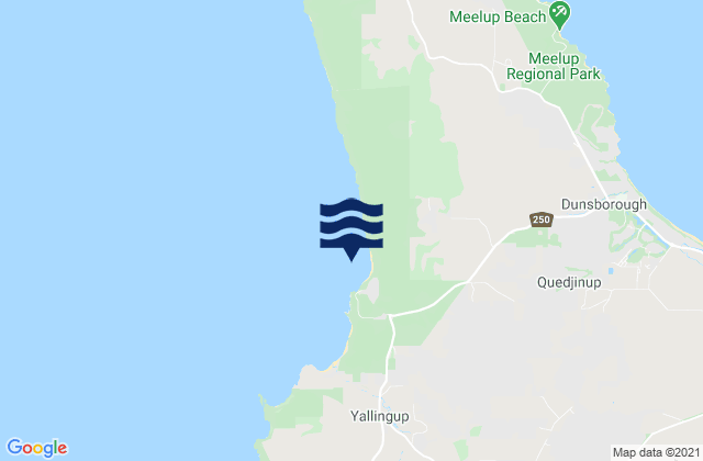 Mapa de mareas Yallingup, Australia