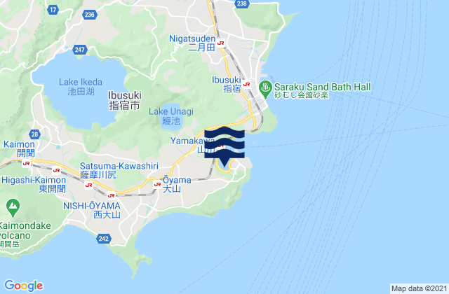 Mapa de mareas Yamagawa Ko Kagoshima Kaiwan, Japan