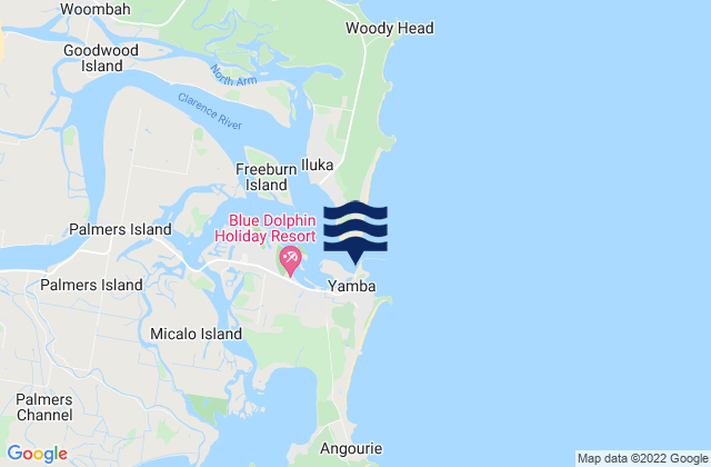 Mapa de mareas Yamba, Australia