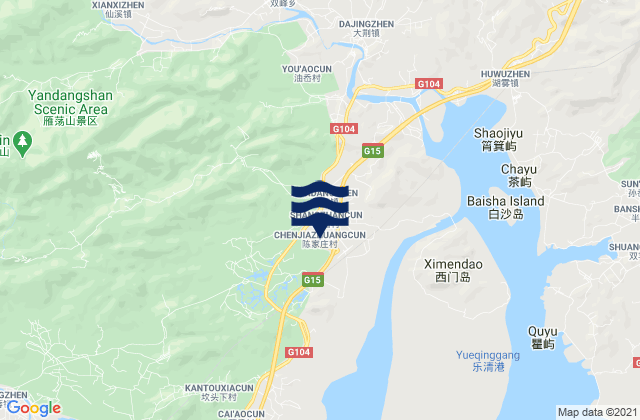 Mapa de mareas Yandang, China