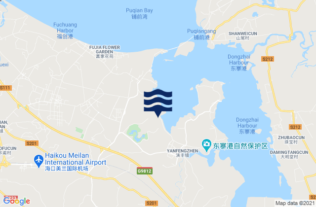 Mapa de mareas Yanfeng, China