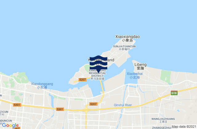 Mapa de mareas Yangmadao, China