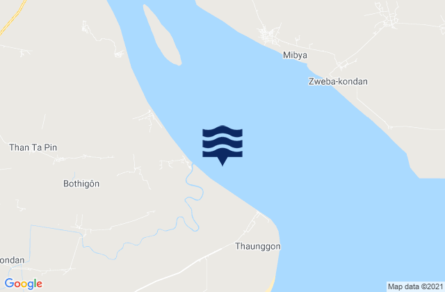 Mapa de mareas Yangon River, Myanmar
