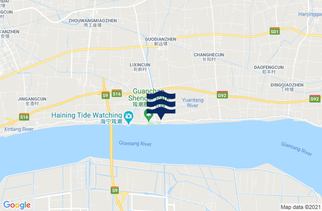 Mapa de mareas Yanguan, China