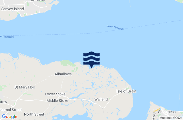 Mapa de mareas Yantlet beach, United Kingdom