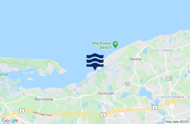 Mapa de mareas Yarmouth, United States