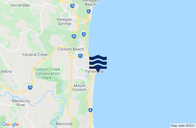 Mapa de mareas Yaroomba Beach, Australia