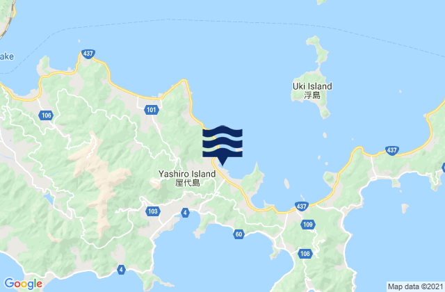 Mapa de mareas Yashiro Jima, Japan