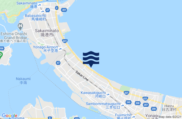 Mapa de mareas Yasugi Shi, Japan