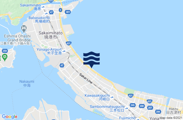 Mapa de mareas Yasugichō, Japan