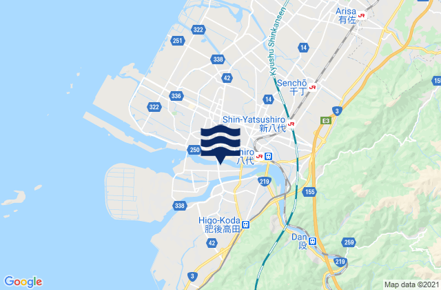 Mapa de mareas Yatsushiro, Japan