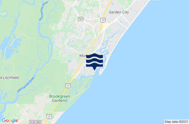 Mapa de mareas Yauhannah Bridge, United States