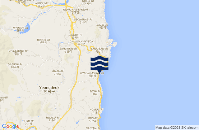 Mapa de mareas Yeongdeok-gun, South Korea
