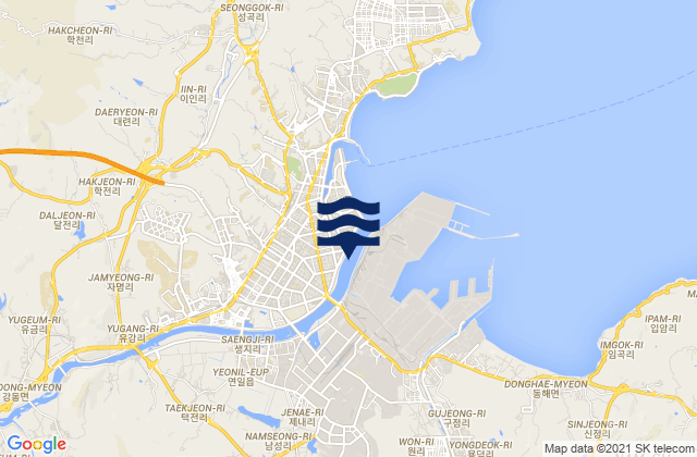 Mapa de mareas Yeonil, South Korea