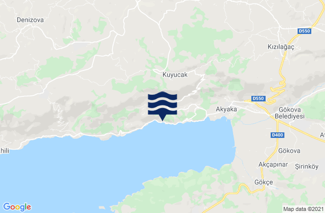 Mapa de mareas Yerkesik, Turkey