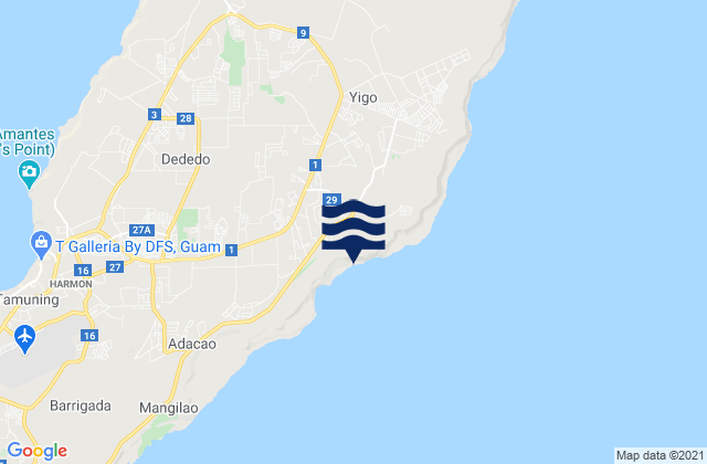 Mapa de mareas Yigo Municipality, Guam