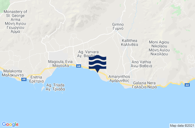 Mapa de mareas Yimnón, Greece